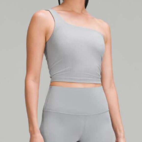 Lululemon Ribbed Nulu Asymmetrical Yoga Tank Top Rhino Grey - Picture 1 of 6